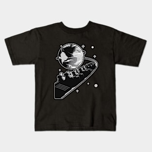 Spaceship Earth B&W Kids T-Shirt